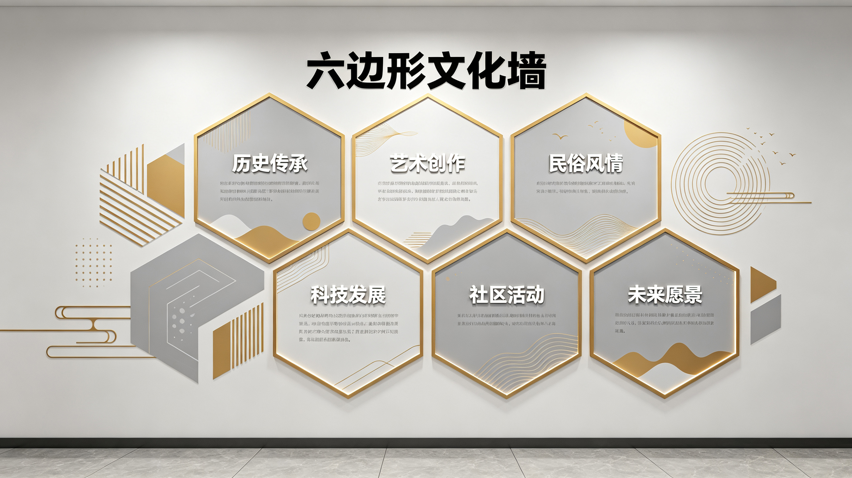 福安企业文化墙 | 六边形信息美学